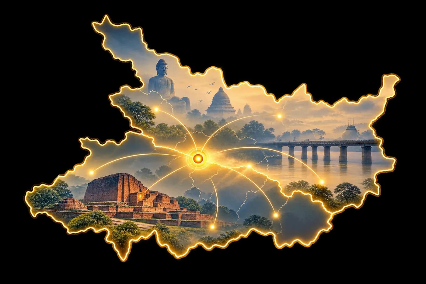 Map of Bihar, home to BPSC Mains aspirants
