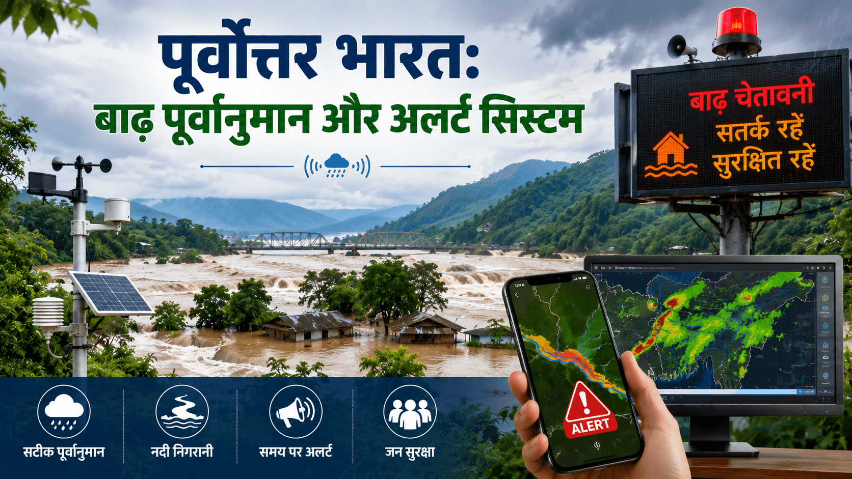 पूर्वोत्तर भारत: बाढ़ पूर्वानुमान और अलर्ट सिस्टम