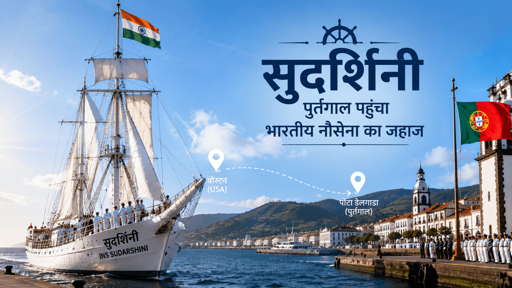 सुदर्शिनी’: पुर्तगाल पहुंचा भारतीय नौसेना का जहाज